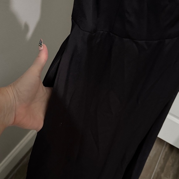 David's Bridal Classic Black Maxi Dress with pockets - Picture 5 of 8